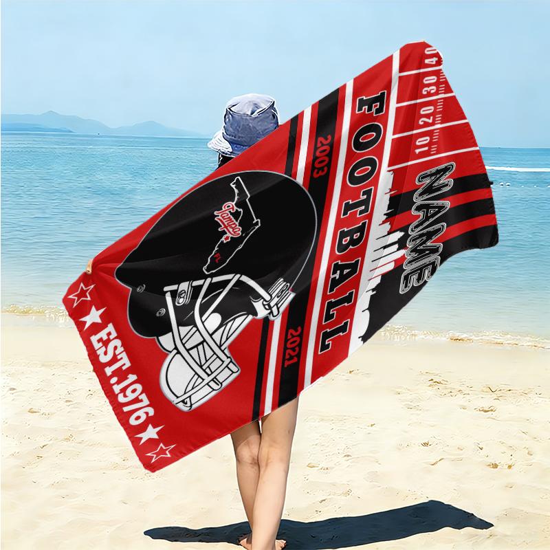 Personalized Vintage Detroit Football Helmet Beach Towel Microfiber Beach Towel Thin Absorbent for Beach Swimming Yoga Bath Sports. 091069