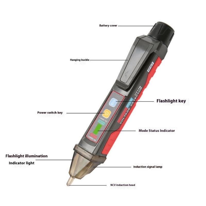 Electricians Intelligent Voltages Detector Pen No Contact Live/Neutral Wire Tester with Breakpoints Locator Waterproof