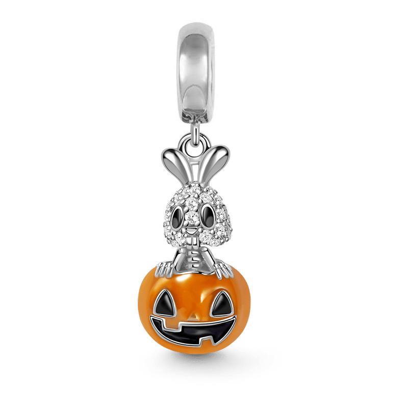 Halloween New Copper Thriller Party Skull Witch Pumpkin Cute Ghost Charm Beads Suitable For Diy Original Bracelet Making