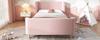 Children's Bed Upholstered Bed, Single Bed Sleigh Bed with Cosmic Pattern, 90 x 200 cm, For Boys & Girls, Pink, Velvet (Without Mattress)