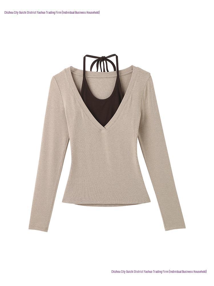 Women's Korean-Style Long-Sleeve Autumn T-Shirt - Elegant and Stylish Base Layer