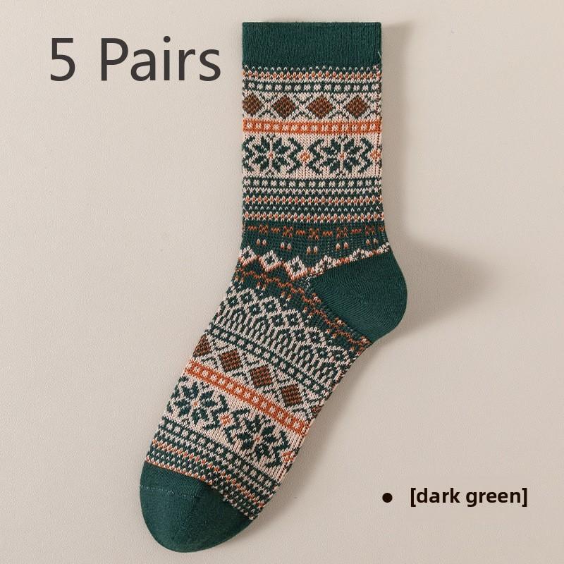 

5 пар мужских носков средней длины, длинные носки для мужчин на весну и лето 5 Pairs темно-зеленого