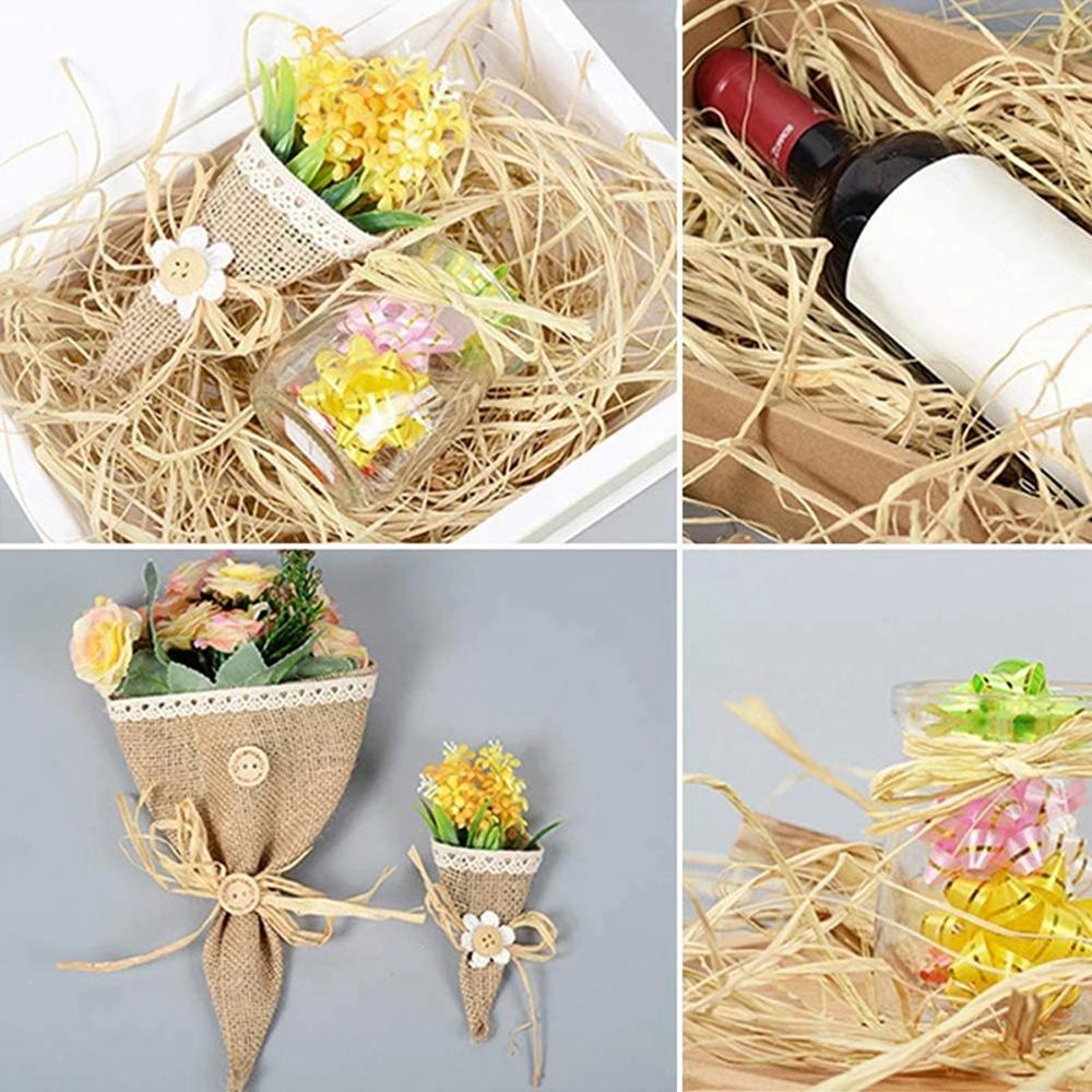 A84E-6Pcs Natural Raffia Paper Ribbon For Florist Bouquets Decoration Crafts Christmas Raffia Gift Wrap Ribbon