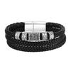 Men's Viking Multi Layer Leather Bracelet,Black Brown Color Handmade Braided Bracelet,Wedding Party Daily Jewelry Gift