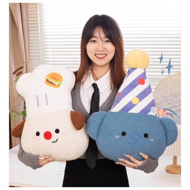 Chef Bear Dog Birthday Hat Elephant Plush Toy Stuffed Doll Decoration Gift Kids