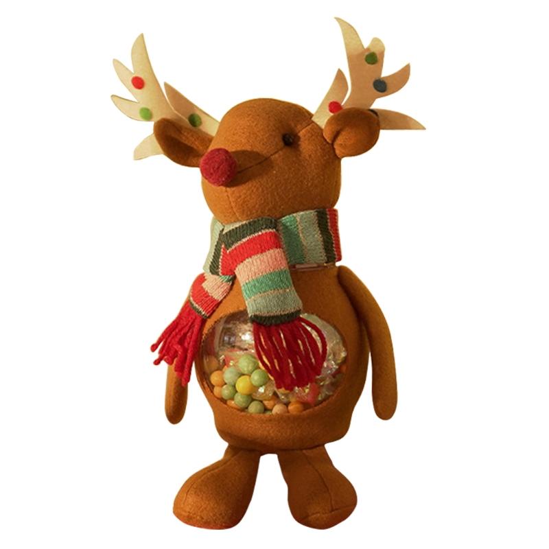 Multifunctional Creative Gift Transparent Plastic Candy Jar White Antlers /White Bear/Brown Antlers Decorative Jars