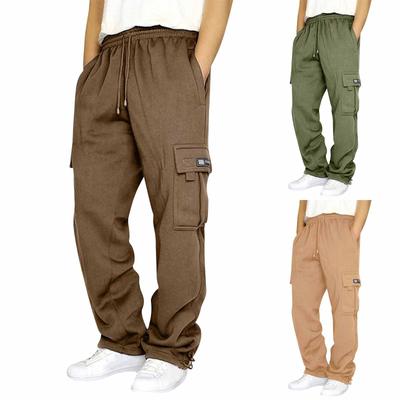 Men's Overalls Drawstring  Multi Pocket Casual Pants Hiking Pants Cotton Twill Pants
