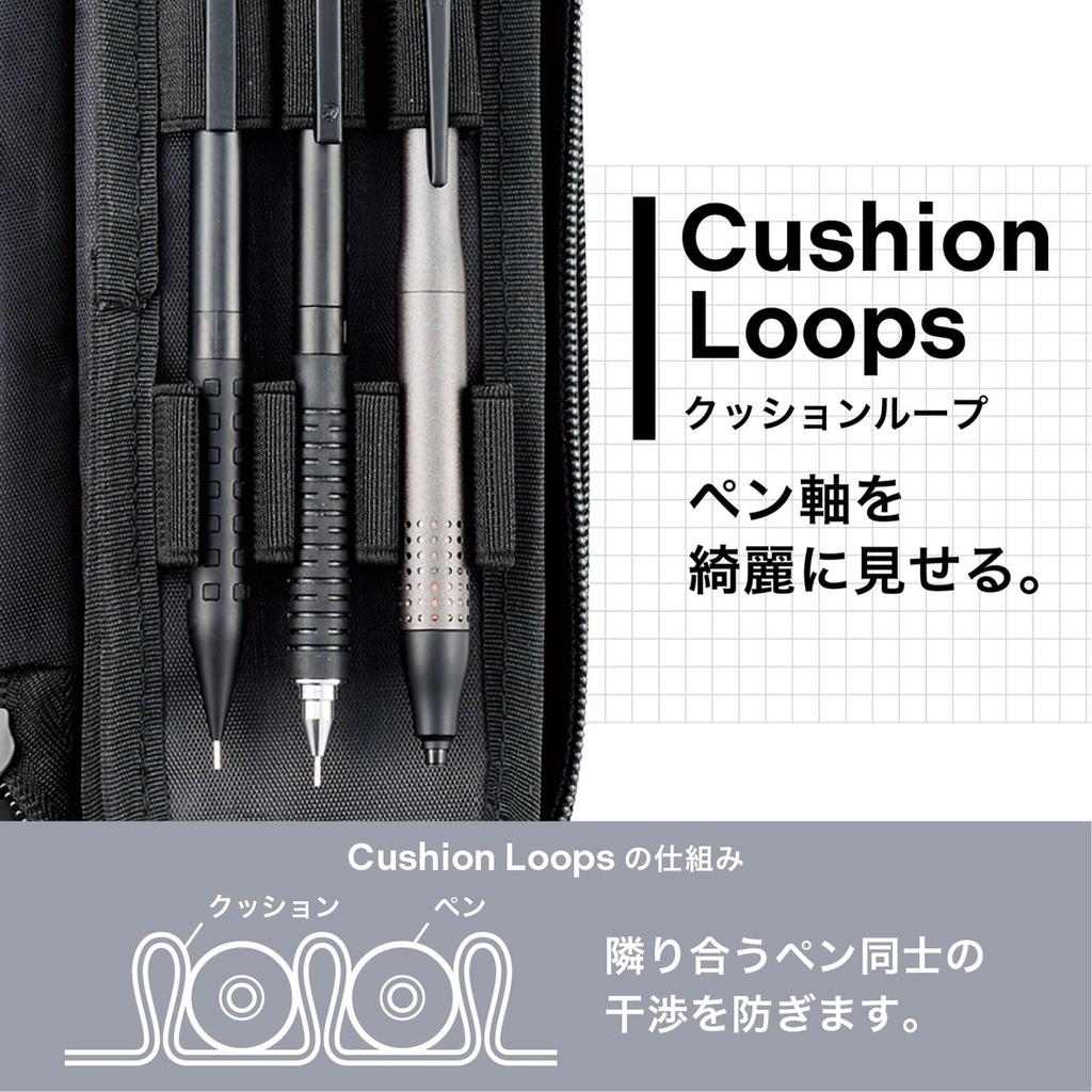 LIHIT LAB XCOA Spread Double Pen Case Light Jet Black A3811-24