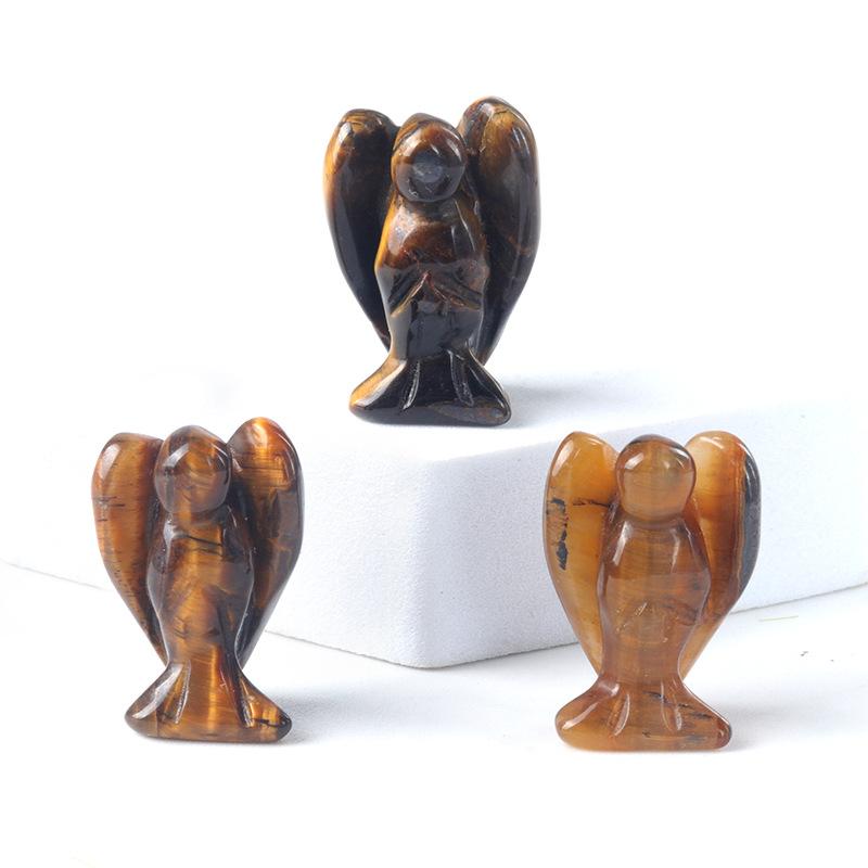 3Pc Healing Crystal Decoration Angel Shape Natural Quartz Agate Energy Gemstone Jewelry Home Decoration