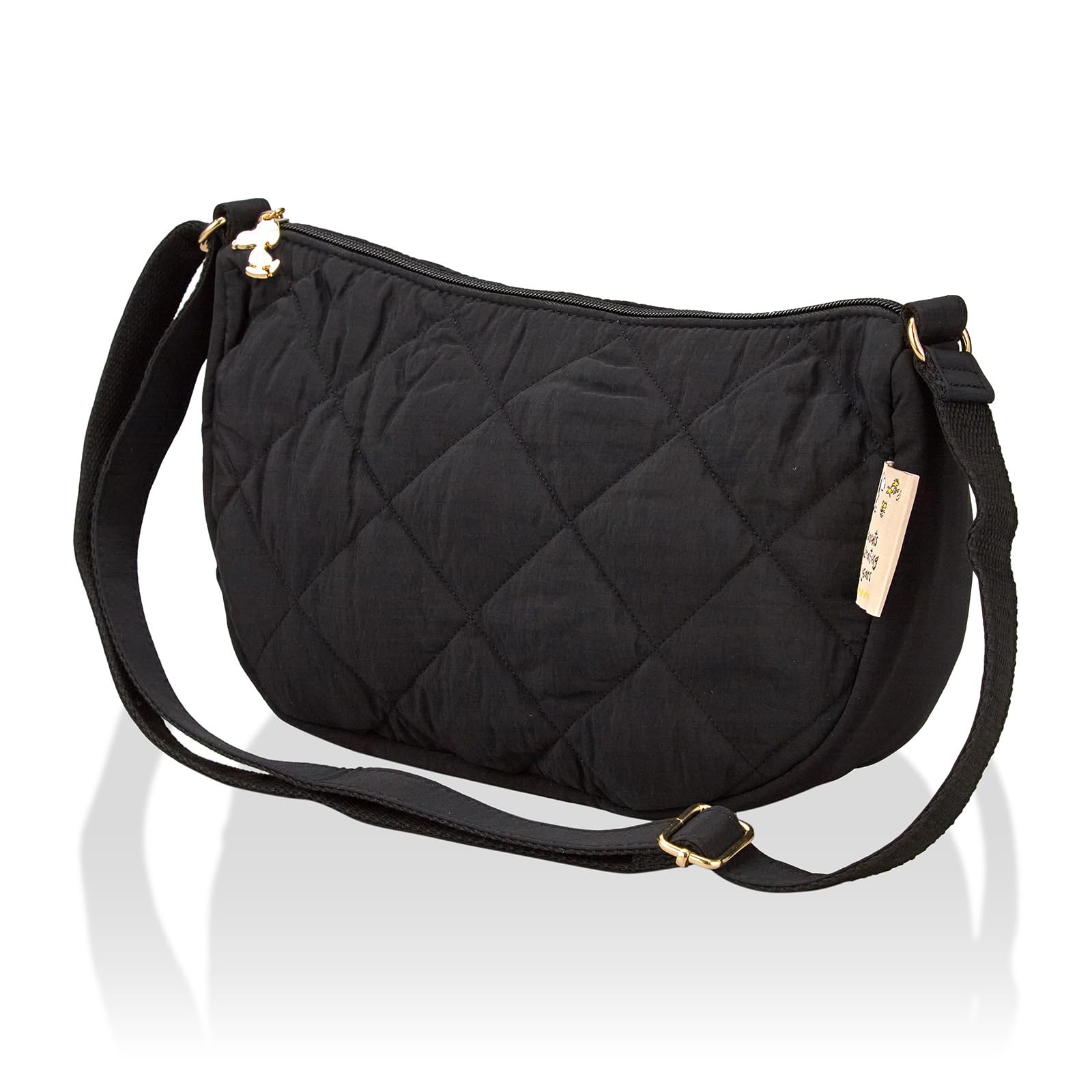 

Snoopy 75th Anniversary Stylish and Light Quilted Shoulder Bag Initial Production Only Sale ends when supplies last 6087 Girls Black [Hapitas]