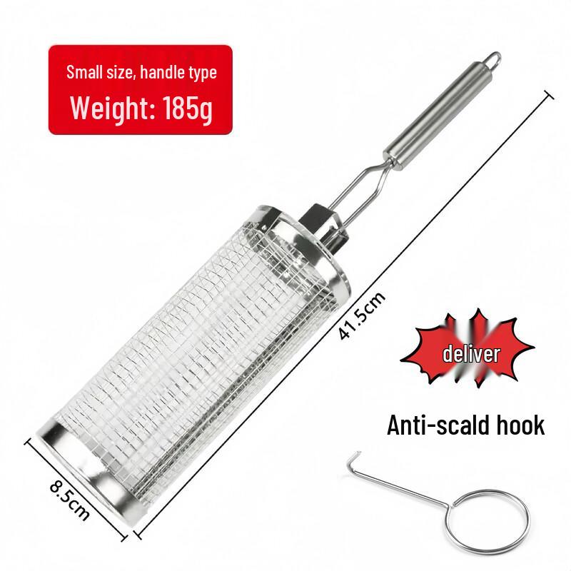 304 Stainless Steel Rolling BBQ Basket