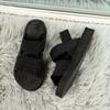 Women' & Slip-On Open-Toe Sandals with Elastic Crinkle Strap - Low Heel Sole Beach Slippers  Women Shoes