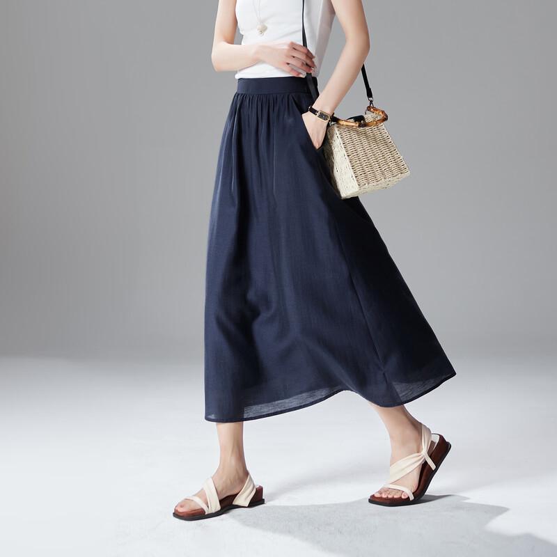 SOFSIL Women s 2026 Summer Simple A-line Mid-length Skirt 29/XL