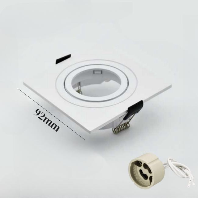 

Встраиваемый квадратный светодиодный держатель для галогенной лампы GU10/MR16, сменный пластиковый кронштейн, потолочный точечный светильник, монтажная рамка, фитинг MR16