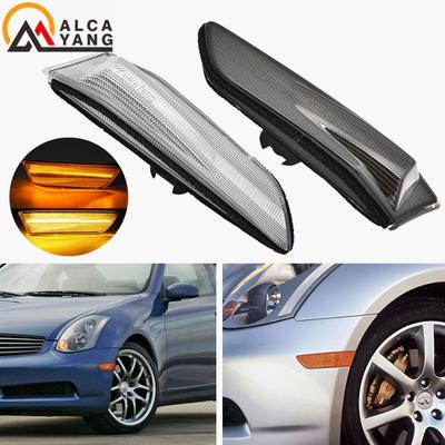 For Nissan Skyline 350GT Infiniti G35 2D Coupe Replace 2002-2007 Amber LED Fender Side Marker Lamp Turn Signal Light
