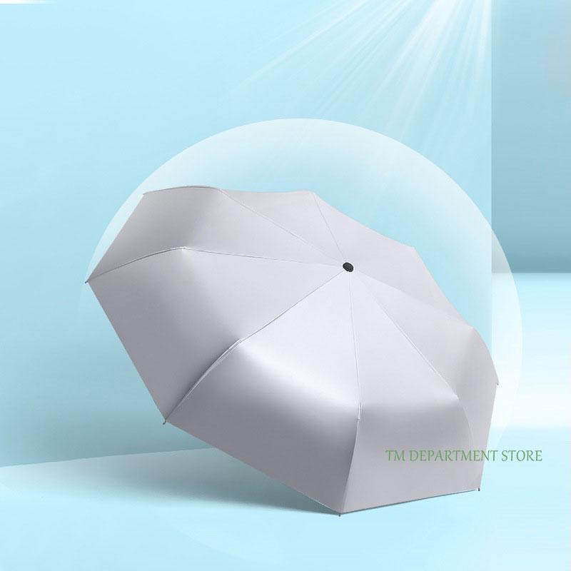 Multi-Color Windproof Umbrella for Men and Women, Titanium Silver, Travel Rain Sun, Fully Automatic, 3 Folding, UV, 8 Ribs