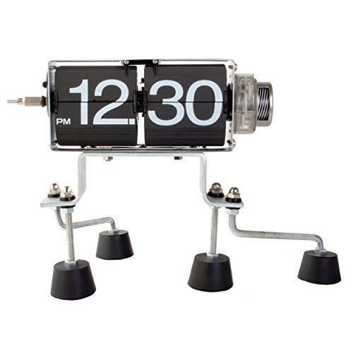 Horloge robot plate - kikkerland - modèle 1745 - noir - intérieur - design contemporain