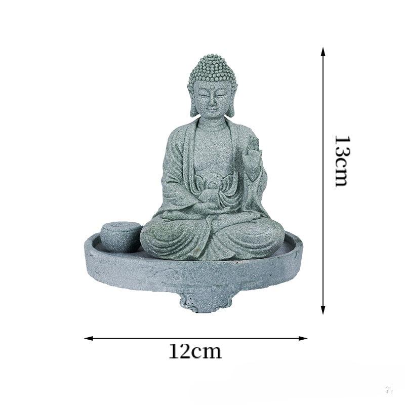 Meditating Buddha Statue Zen Incense Holder Home Decoration Garden Bonsai Aquarium Fish Tank Feng Shui Figurine Collection