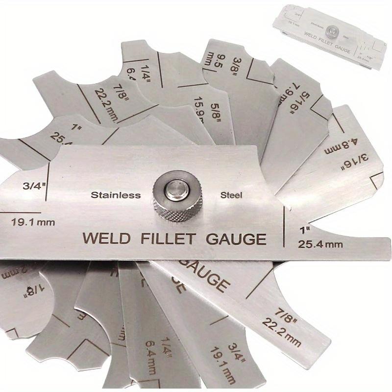 Stainless steel fillet weld set gage Rl Gauge 1/8''-1'' welding inspection test Unlar metric & inch Accurate 7-pieces