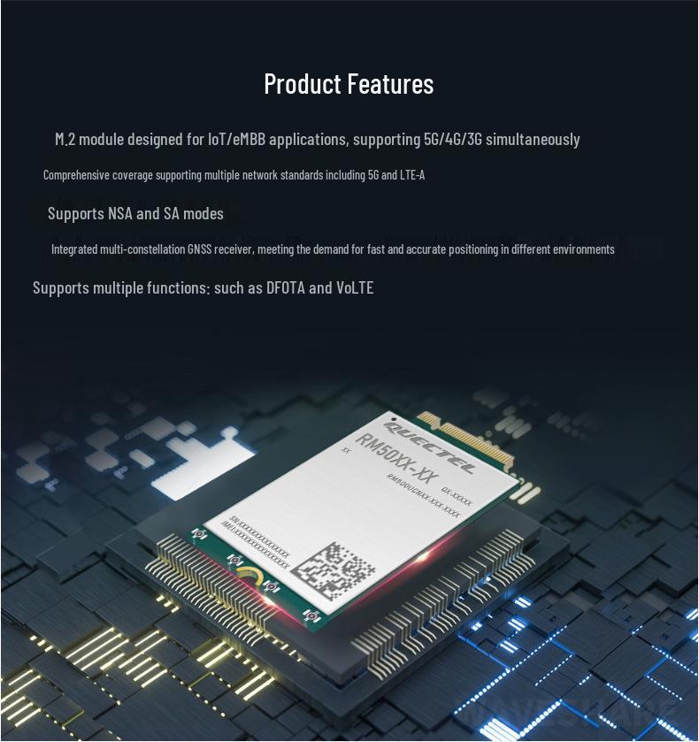 Weixue Yiyuan RM500U-CN 5G M.2 Module Series: RM50x, Sub-6 GHz.