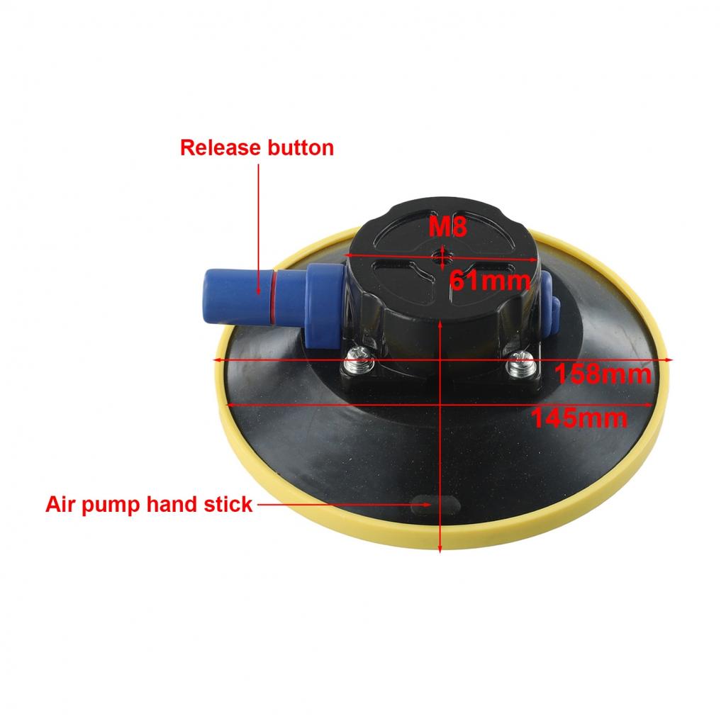 Aluminum Suction Cup Black Yellow Glass Hand Tools