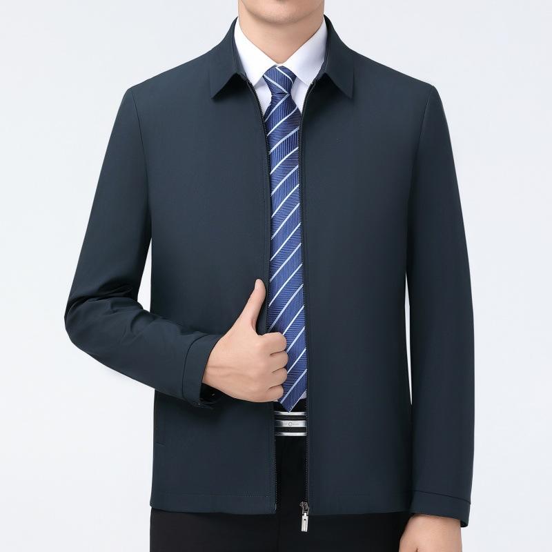 Business jacket men's spring and autumn middle-aged business casual civil servant leading cadre lapel thin jacket dad wear