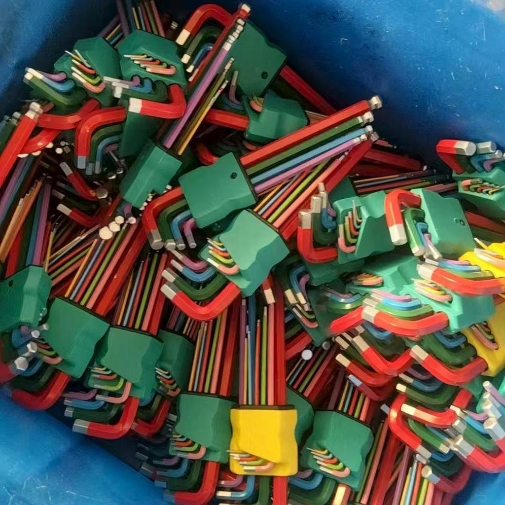 Colorful Powder Coated Hex Socket Medium Long Ball Head L-Wrench Set