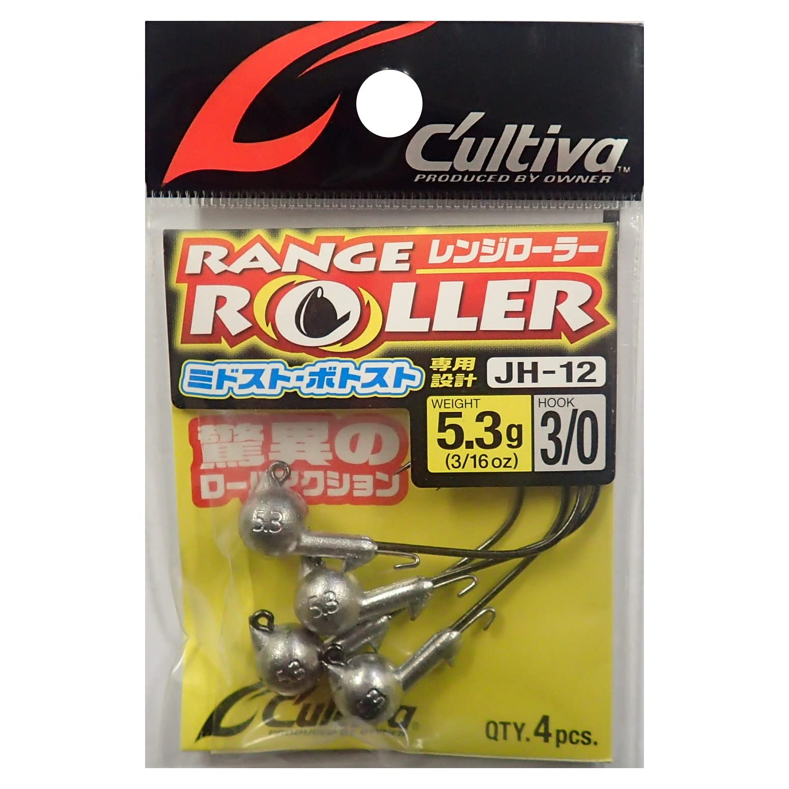 

Owner JH12 Range Roller 5.3g #3/0 Hook-Weight (4 P