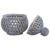 Crocon Handmade Tea Light Holder with Jali Design – Natural Stone Soapstone Candle Stand with Lid for Living Room and Home Décor