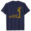 Lustige Einzigartige Evolution Von Freileitungsmonteur Elektriker Grafik T-Shirts Herren Mode Lässiges T-Shirt 100% Baumwolle Locker Übergroßes T-Shirt