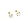 Golden Four-claw Zircon Ear Studs - No Need To Remove The Ear Ring Screws When Sleeping; Simply Twist The Ear Canal Screws.