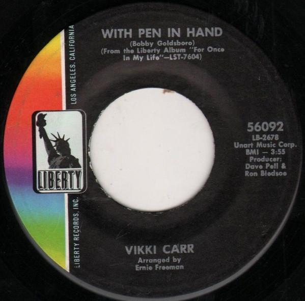 

7inch Record VIKKI CARR - With Pen In Hand 56092 Liberty 1969 US Pop Used