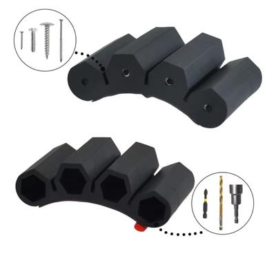 3/4 Holes Drill Bit Holder Self-adhesive Drill Add-on Quick Change Screwdriver Bit Holder Rubber Wear-resistant Bit Storage Clip