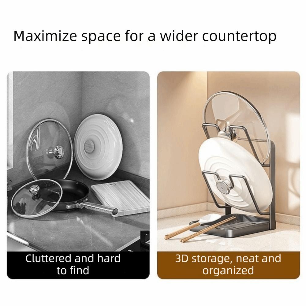 Space Saving Double Layers Pot Lid Rack No Drill Cooking Utensil Holder Pot Lid Organizer Kitchen
