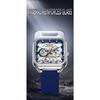 Luxury Men's Quartz Watch Fashion Square Case Week Date Display Waterproof with Silicone/Mesh Band Casual Wristwatch for Men