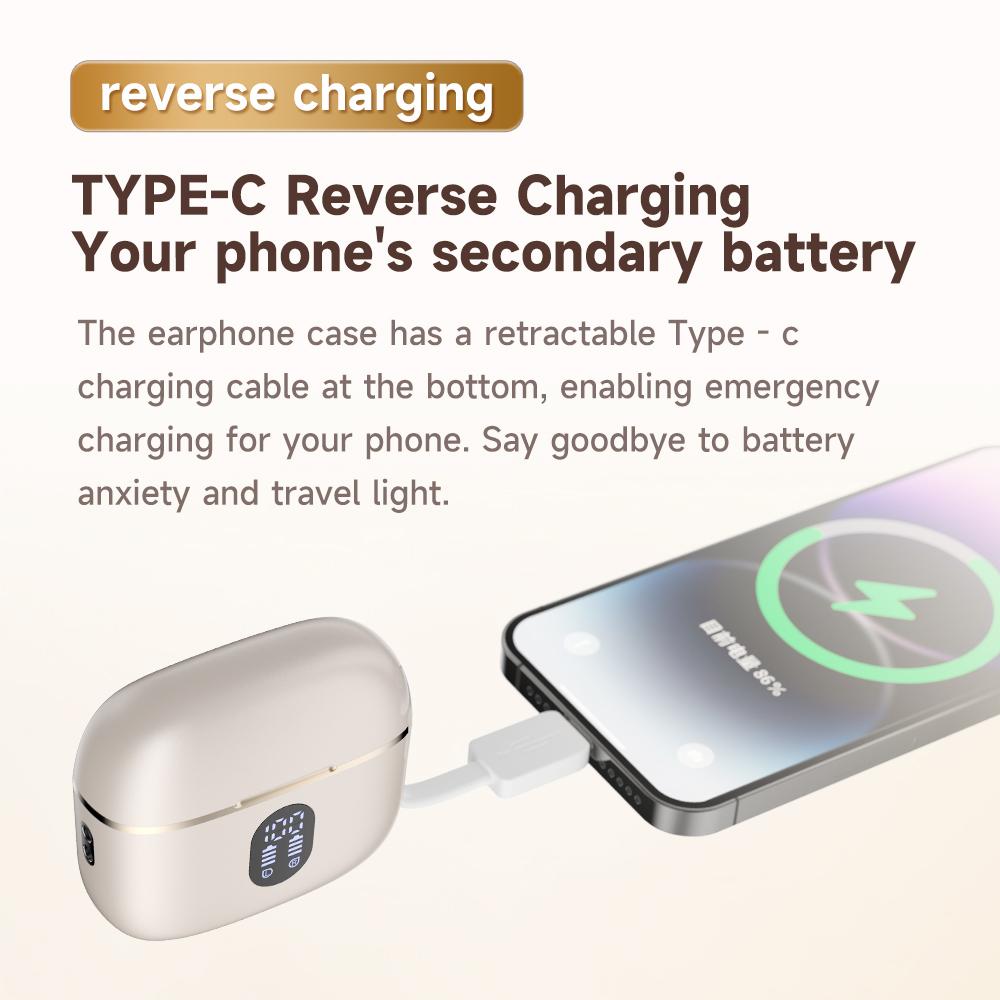 (can charge phone)LED Wireless Earphones Surround Sound Bluetooth 6.0 Headphones Touch Control Earbuds Gamer Headsets in HD Mic