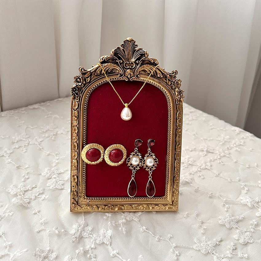 Vintage Harz Samt Schmuck-Ausstellungsständer Retro Halskette Armband Ohrring Anhänger Ausstellungs-Requisitenhalter Klassischer Schmuckständer
