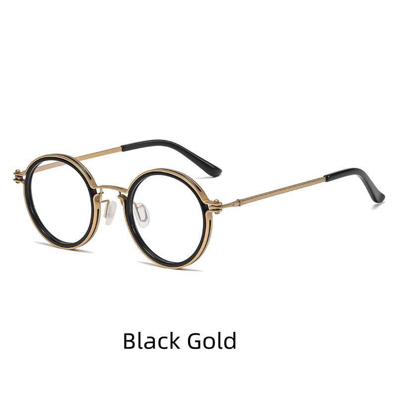 

Fashionable Vintage Fashion Eyeglass Frame gentlemen s Round Frame Punk Style Metal Anti Blue Light Computer Reading Glasses Presbyopia 0