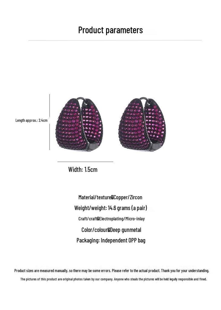 European & American Zirconia Statement Earrings - Light Luxury, High-End Simplicity for Women