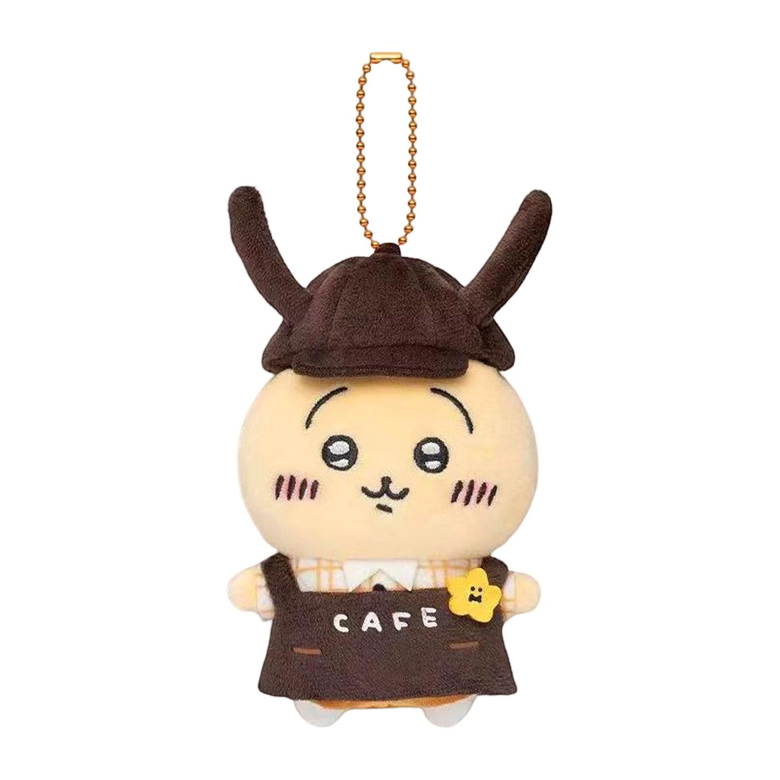 Plush Keychain Soft Stuffed Toy Bag Charm with Cartoon Face Embroidery and Ball Chain Attachment for Accessories Gift One Size