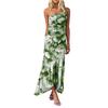 Women's Fashion Summer Sexy Slanted Shoulder Floral Print Sleeveless Vacation Slim Fit Dress
