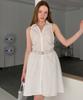 Baseukala Shirring Sleeveless Collar Shirt Mini Dress (2Colors)