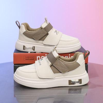 2025 Men's & Kids' Trendy Sports Shoes: Breathable Velcro White Shoes for Autumn