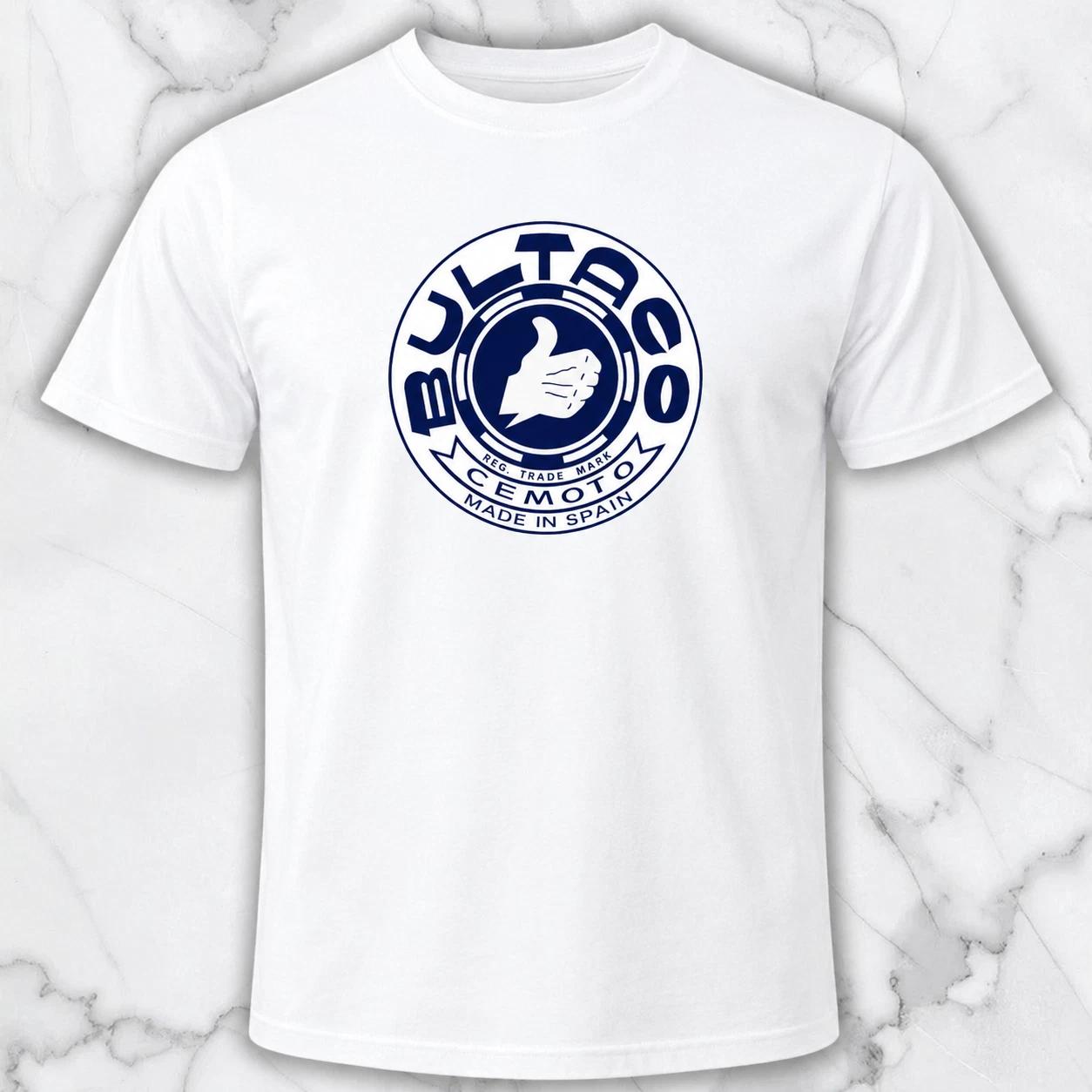 Bultaco Cemoto Made In Spain Men s White Graphic T-Shirt Motorcycle Racing Tee S