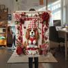 1Pc Quilteddogs Print Flannel Blanket, High quality Comfortable for All Seasons, Home Decor, Warmth and Comfort, Perfect for Christmas Gifts