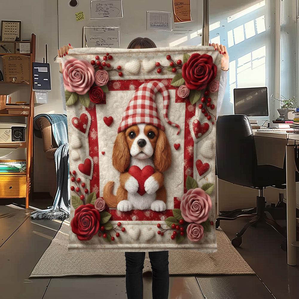 1Pc Quilteddogs Print Flannel Blanket, High quality Comfortable for All Seasons, Home Decor, Warmth and Comfort, Perfect for Christmas Gifts