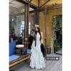 White polka dot fungus lace suspender dress, female giant looks good, beautiful in early spring, waist and thin hip skirt