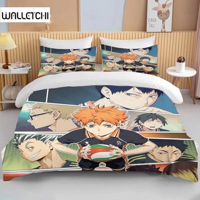 Nya 3d Haikyuu Sängkläder Set Tecknad Quilt Sängöverkast Anime Påslakan Kuddöverdrag Set Vuxen Barn Sängkläder Set Hemtextilier
