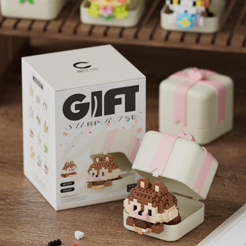 Animal Gift Box Series Desktop Decoration Holiday Gift-Halloween/Thanksgiving/Christmas Gift