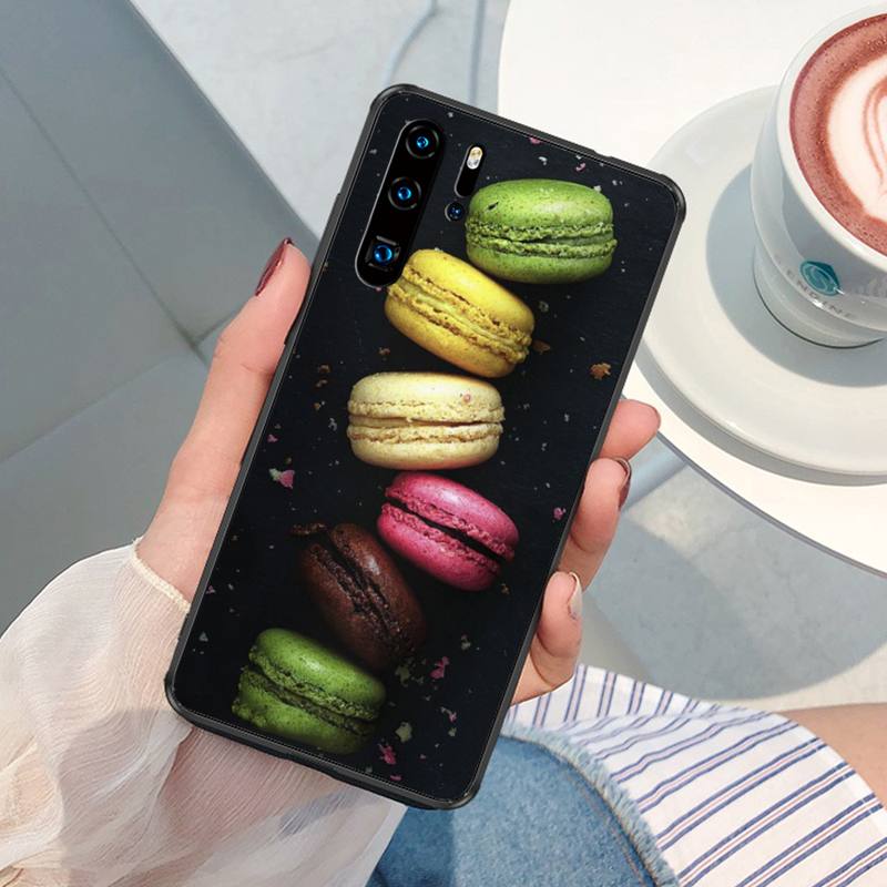 Food Pastry Dark Chocolate Cheesecake Macarons Phone Case For XiaoMi RedMi S2 4X 5 Plus 6 7 7A 8 8A 9 9A 10 K40 Phone Cover